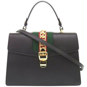 Gucci Sherry Line Sylvie leather black handbag shoulder bag